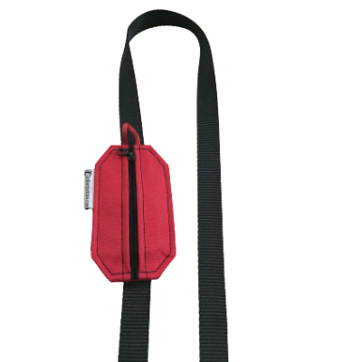 red pet pouch for leash