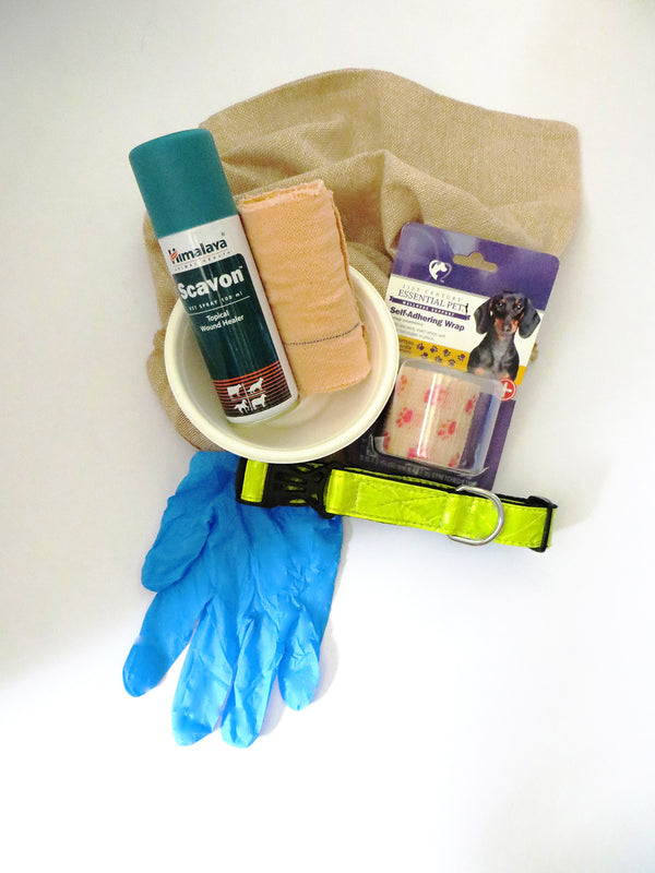 First aid bandages, Scavon spray, crepe bandage