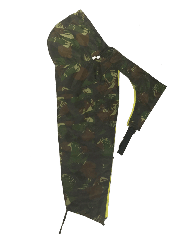 camouflage dog raincoat with hood