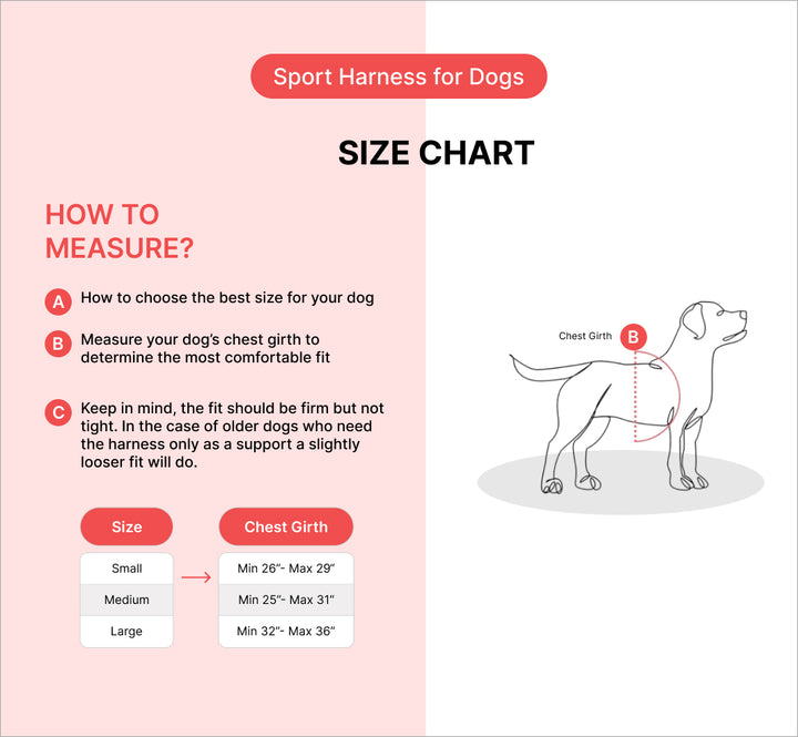 sport harness measuring guide 