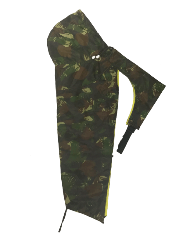 camouflage dog raincoat with hood