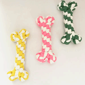 Rope Bone shaped toy for medium and small breed dogs